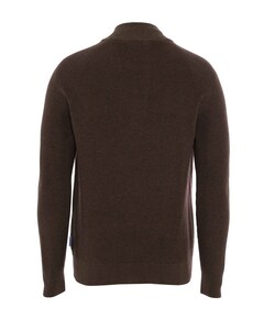 Heren trui met rits bruin