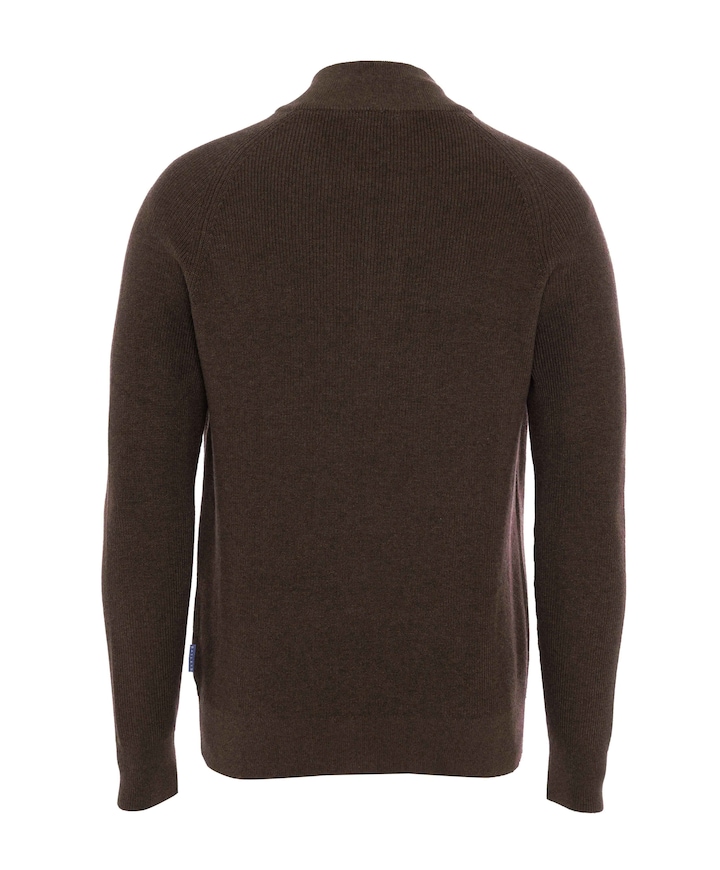 Heren trui met rits bruin