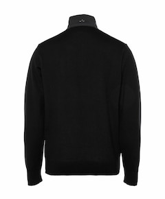 Heren trui met rits zwart