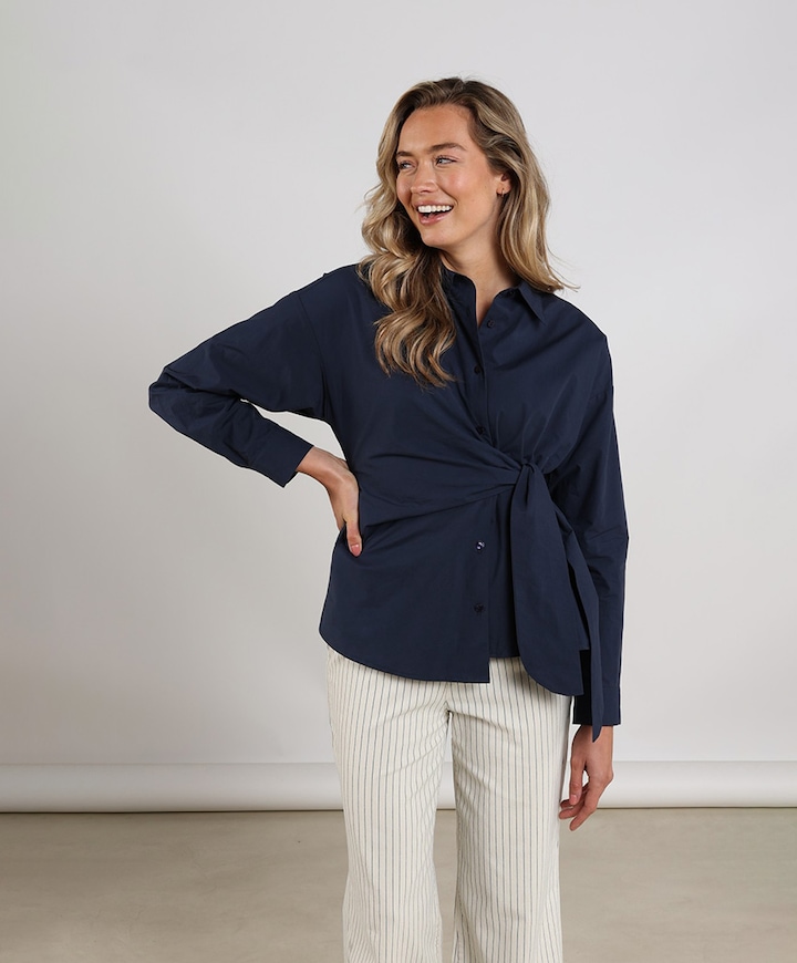 Dames blouse blauw