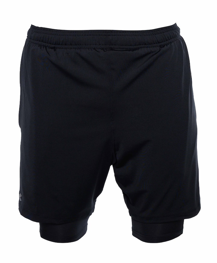 Ua Tech Vent 2in1 blk short zwart