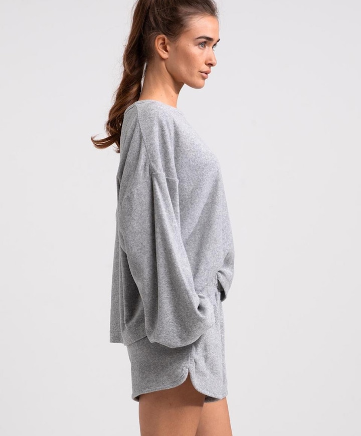 Dames pyjamatop grijs