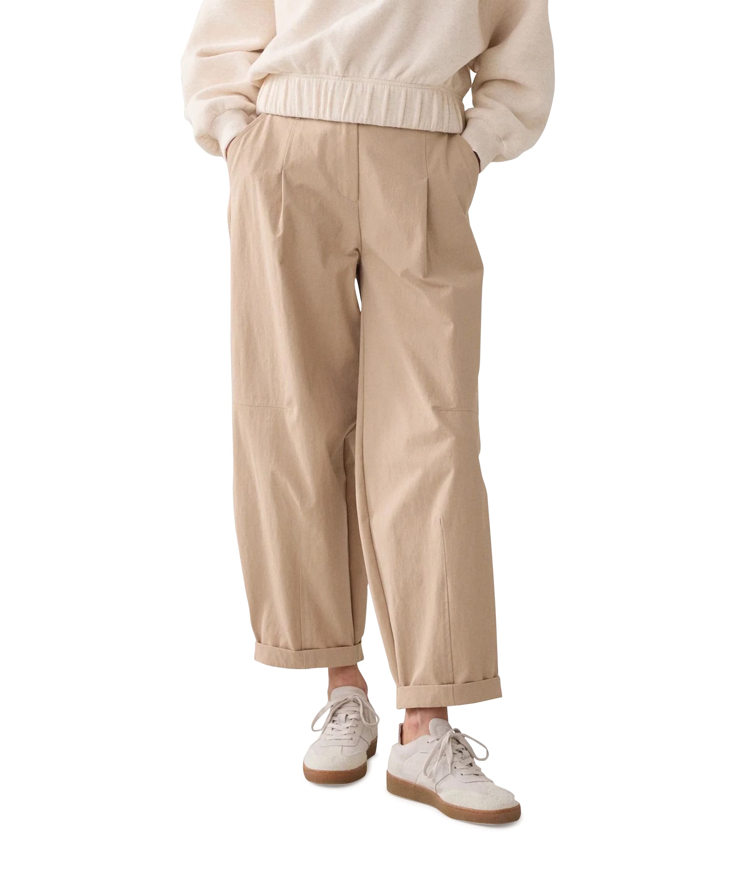 Trousers balloon fit Cotton blend with approx 71cm dames broek beige