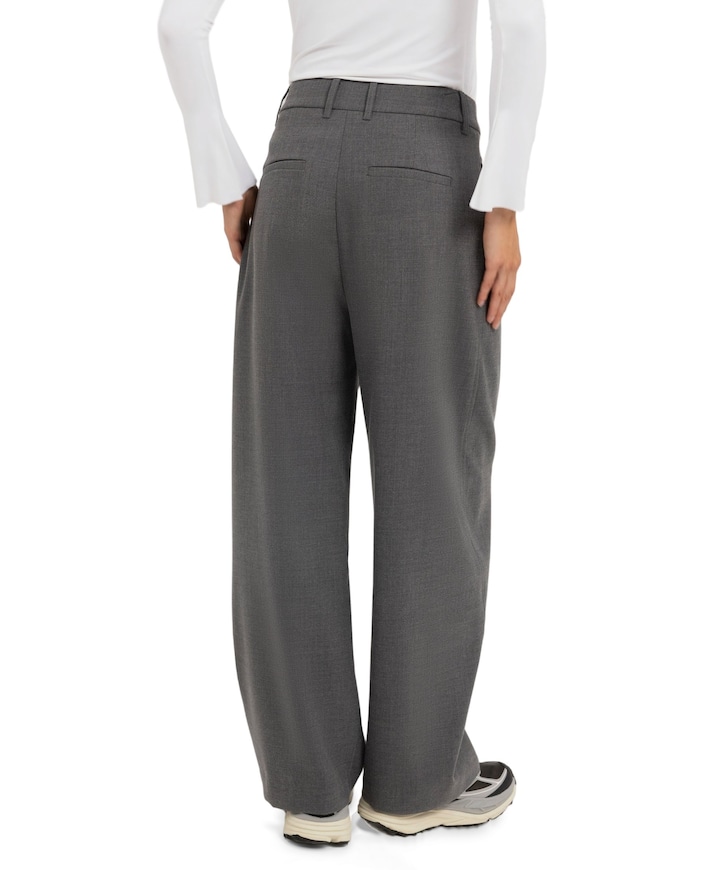 Geweven dames broek grijs