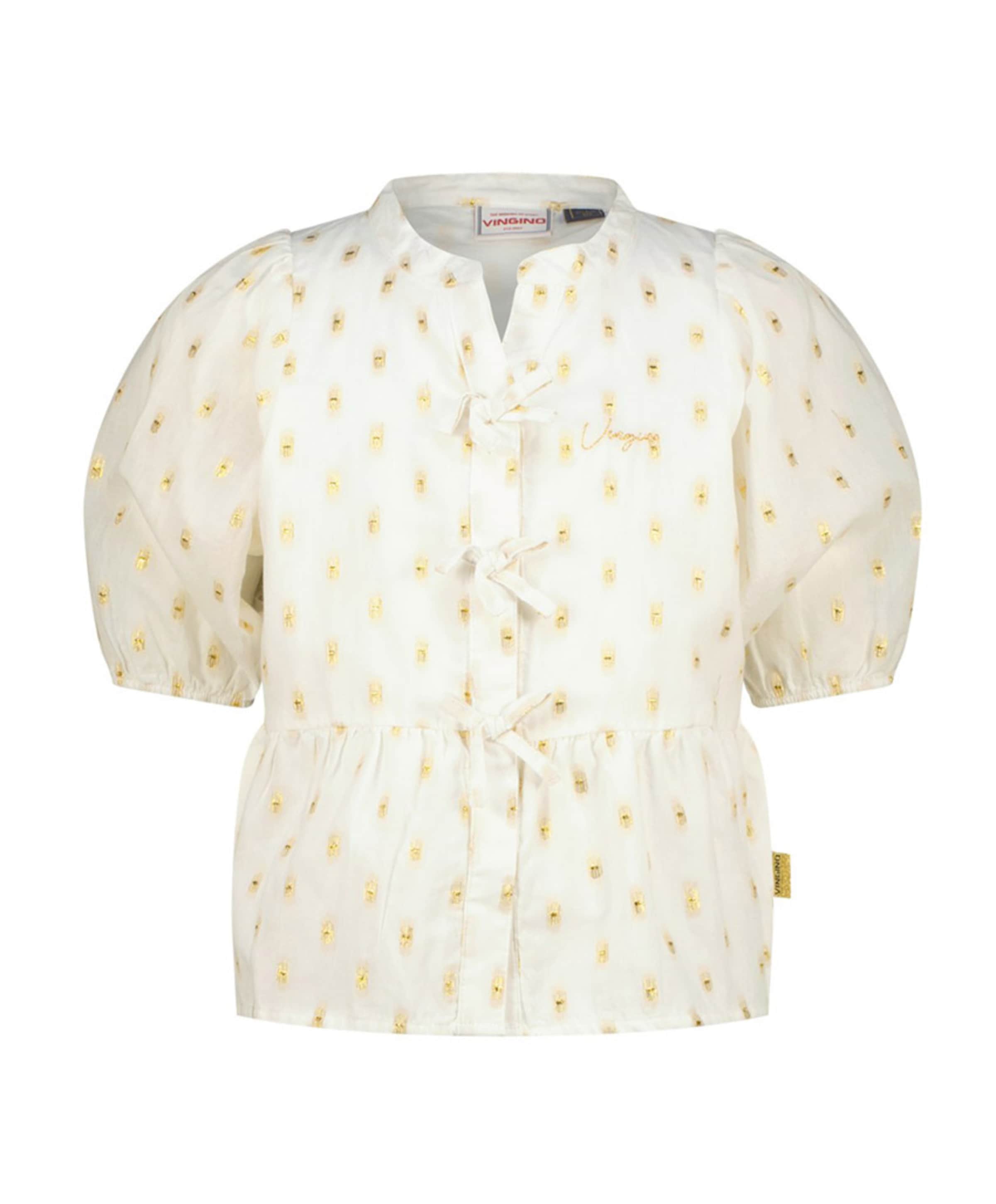 Meisjes blouse korte mouw goud