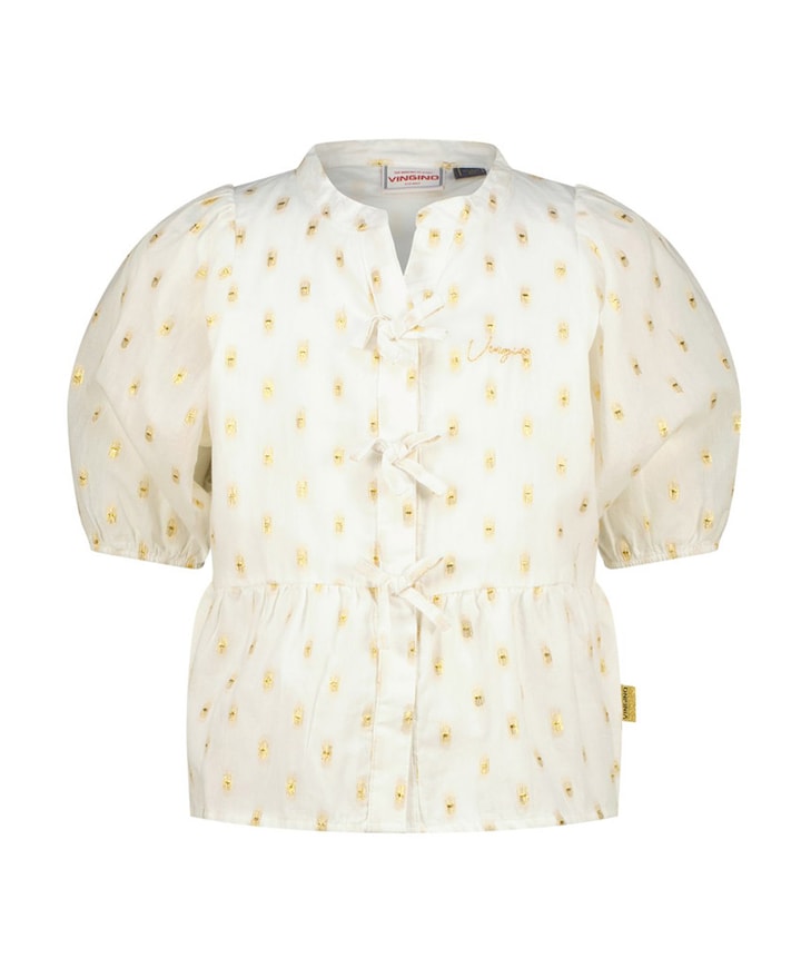 Meisjes blouse korte mouw goud