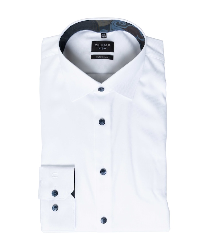 Heren overhemd lange mouw wit