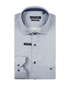 Heren overhemd lange mouw blauw