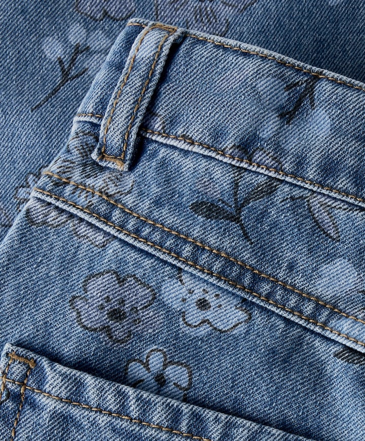 NMFROSE WIDE AOP 2633-IM meisjes jeans blauw