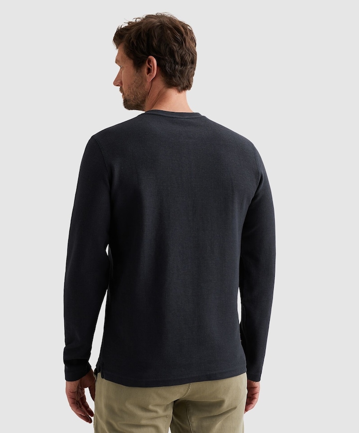 Heren longsleeve blauw