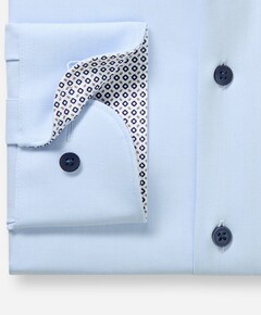 Heren overhemd extra lange mouw blauw