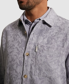 Heren overhemd lange mouw grijs