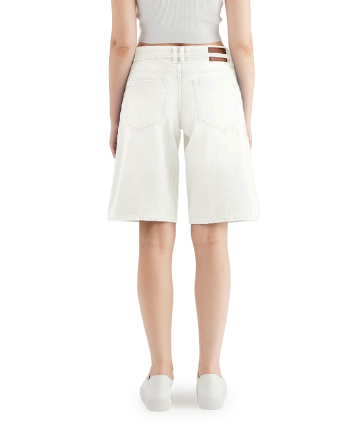 wide straight dames jorts ecru