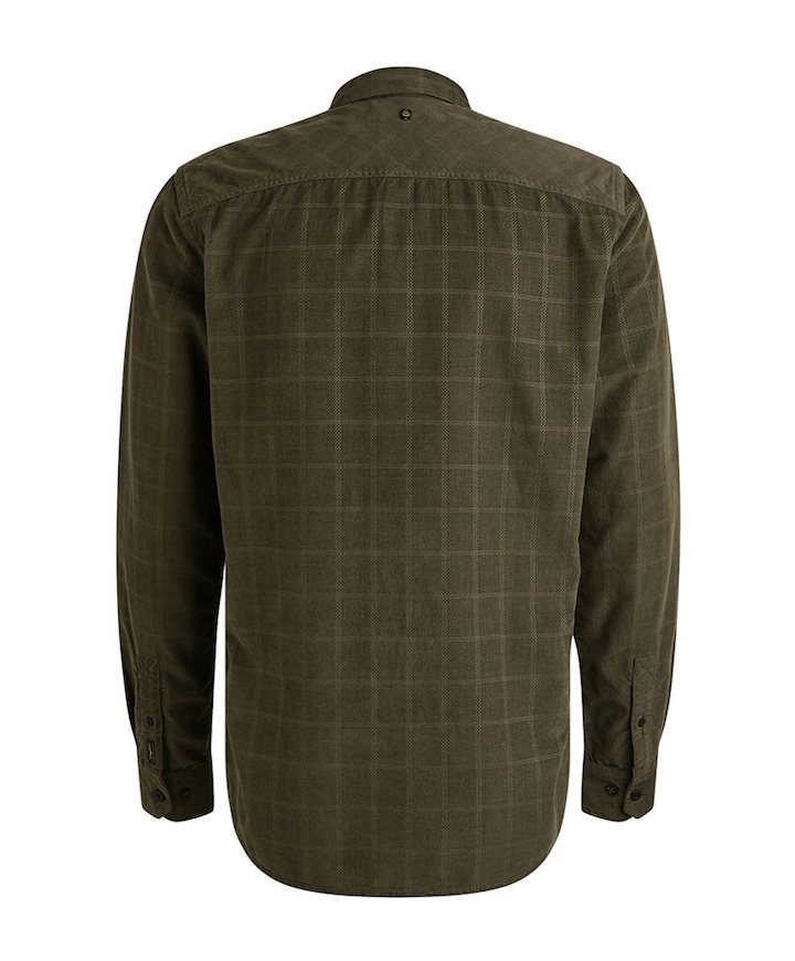 Heren overhemd lange mouw groen