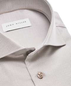 Heren overhemd lange mouw beige