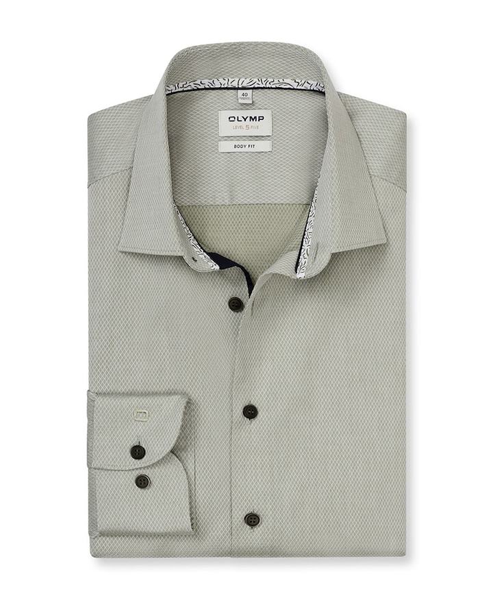 Heren overhemd lange mouw groen