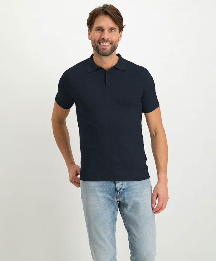 Heren polo blauw