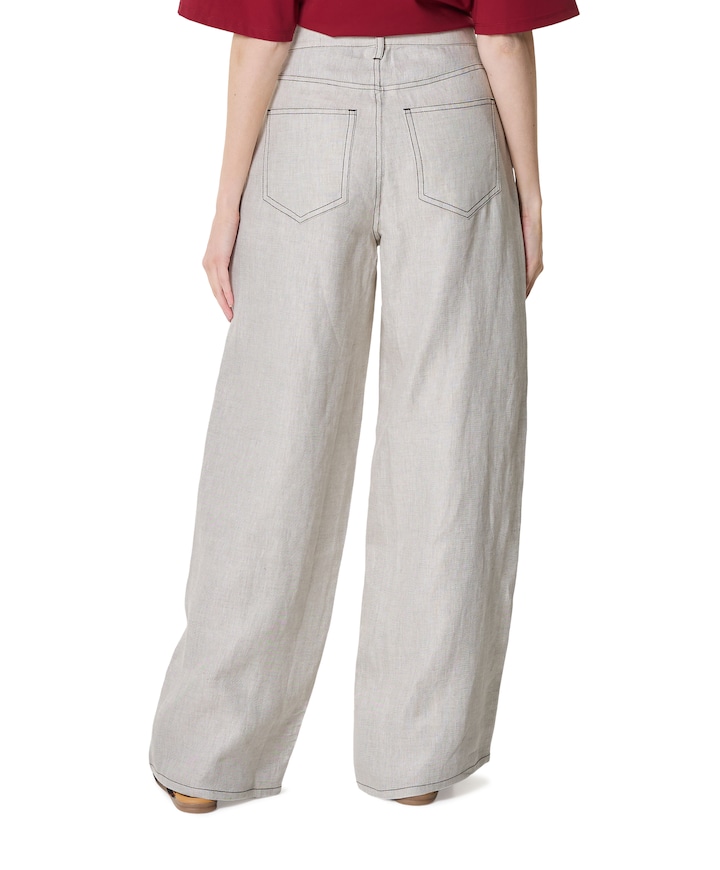 ABBYFV 888 CRYSTAL LINEN dames broek grijs
