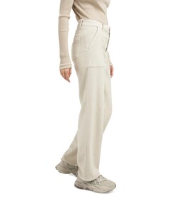 Cargo broek met rechte pijpen dames broek beige