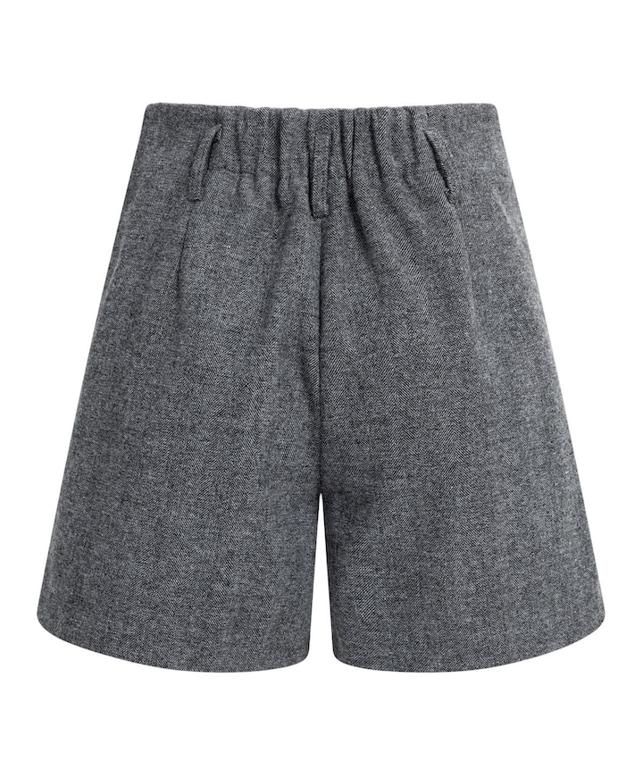 Geweven dames korte broek grijs