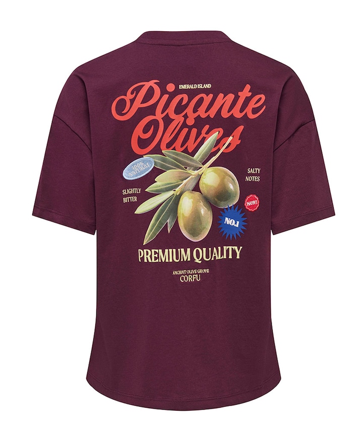 Dames T-shirt bordeaux