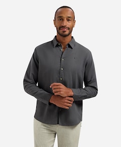 Heren overhemd lange mouw blauw