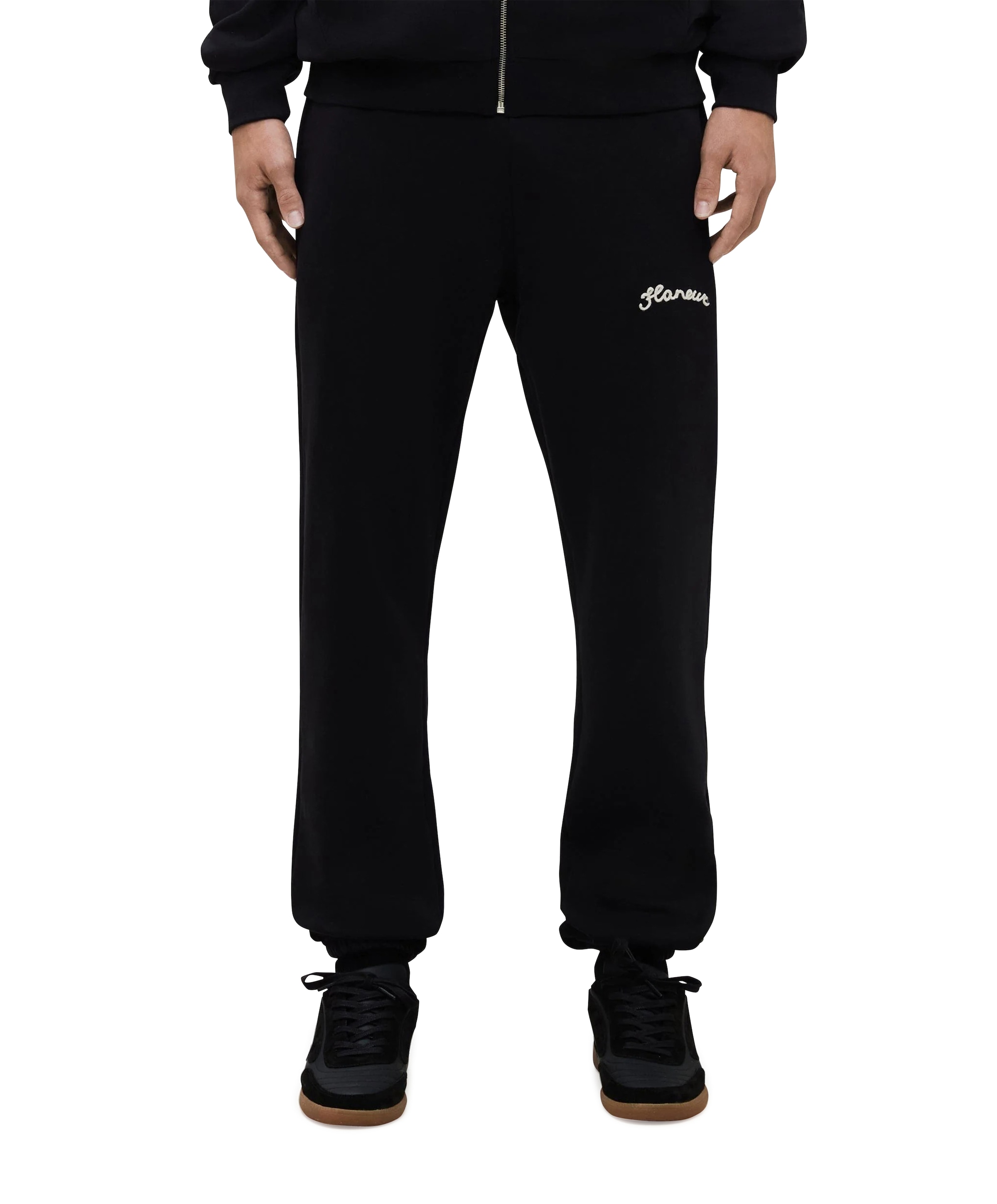 Flaneur Signature Sweatpants broek zwart