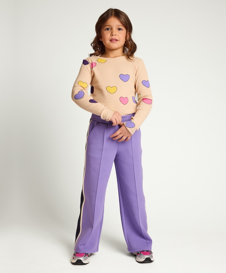 Little scuba wideleg  meisjes broek paars