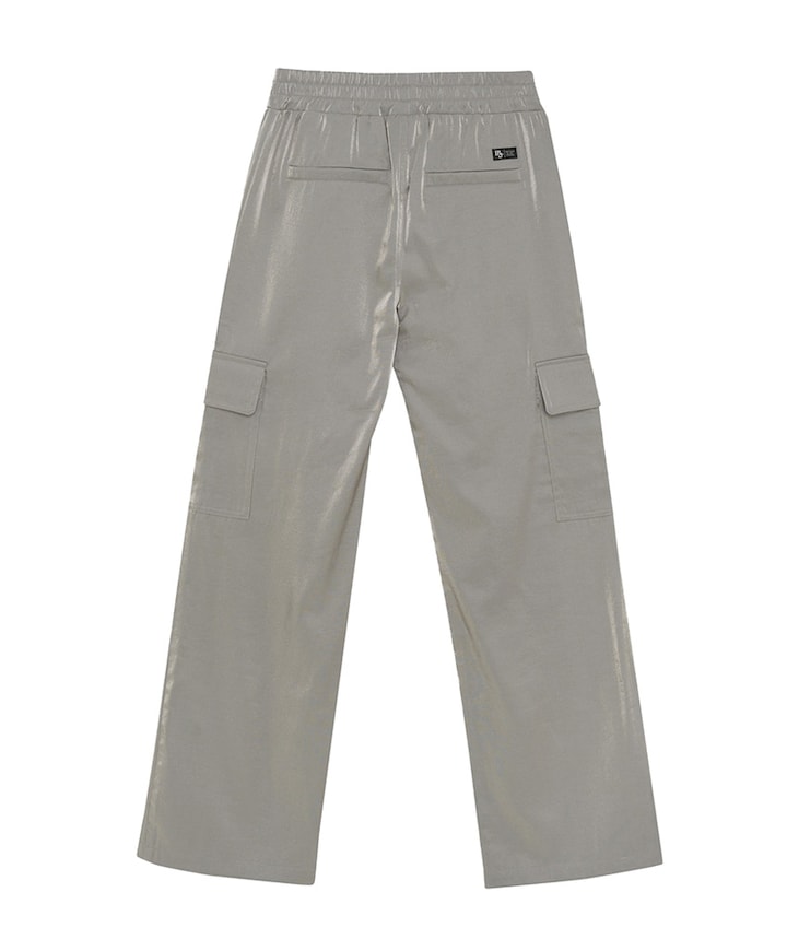 Wide Shiny Cargo broek grijs