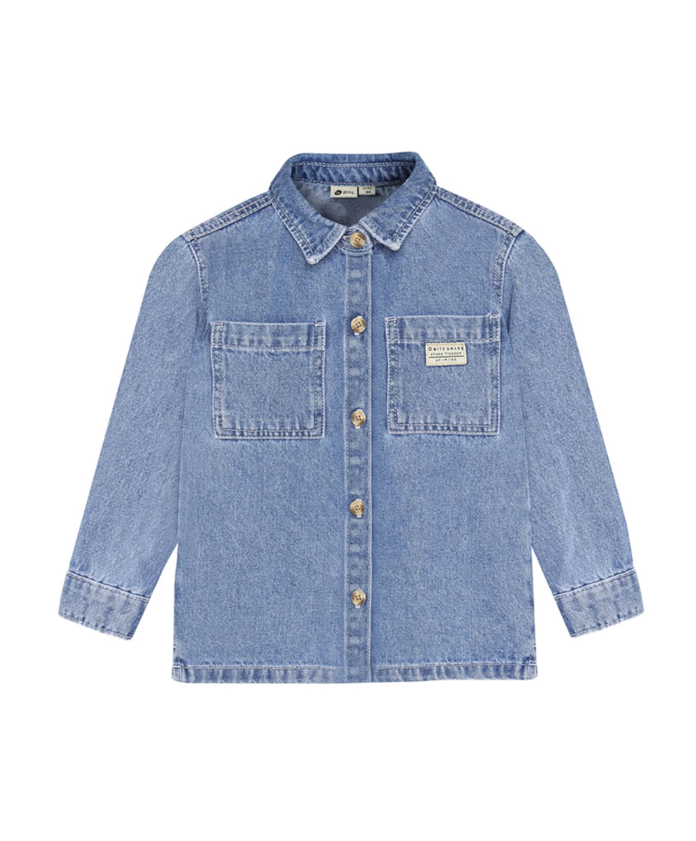 Jongens overhemd lange mouw blauw