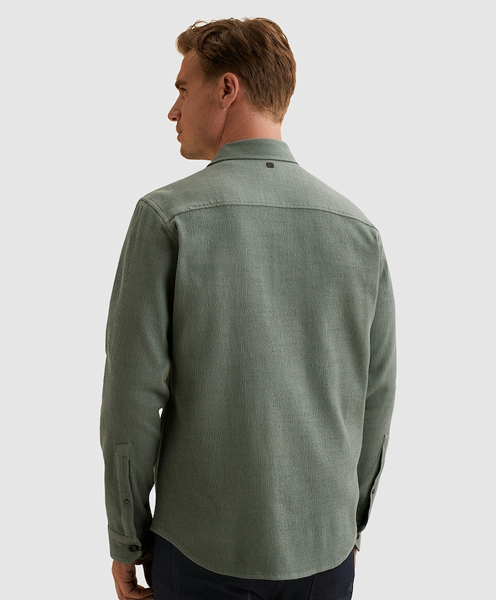 Heren overhemd lange mouw groen