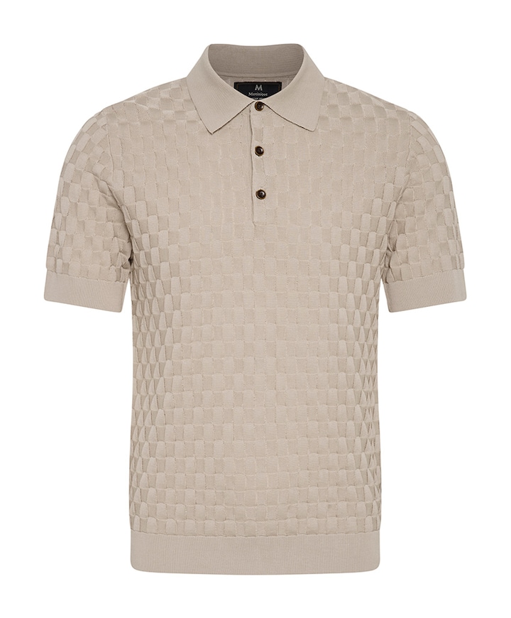 Heren polo beige