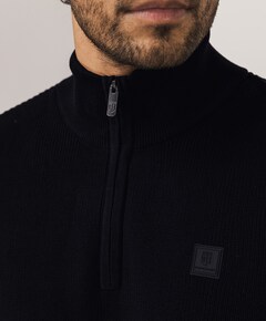 Heren trui met rits blauw