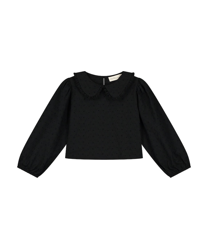 Meisjes blouse lange mouw zwart