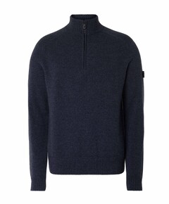 Heren trui met rits blauw