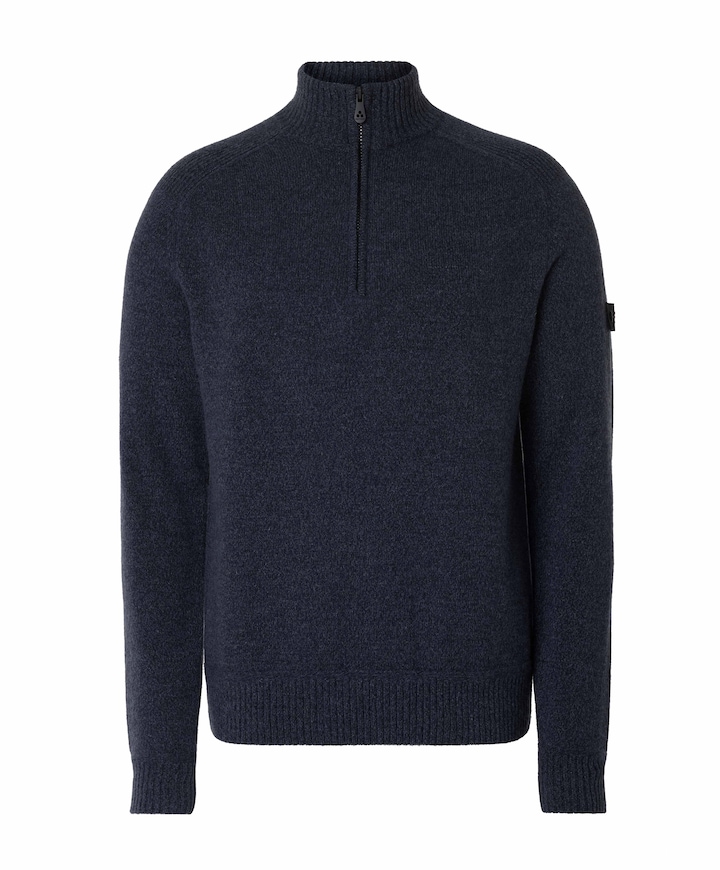 Heren trui met rits blauw