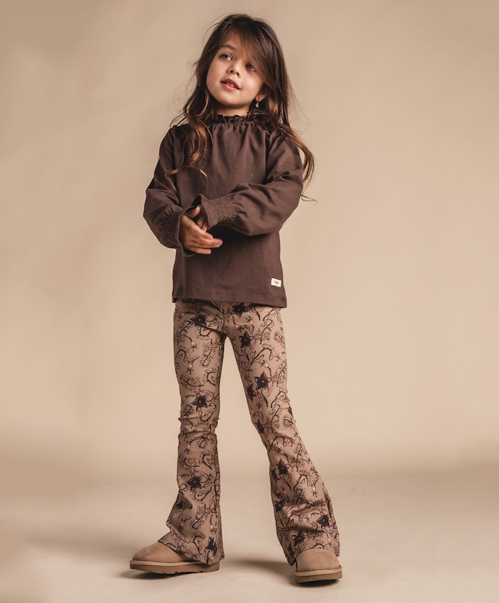 Meisjes longsleeve bruin