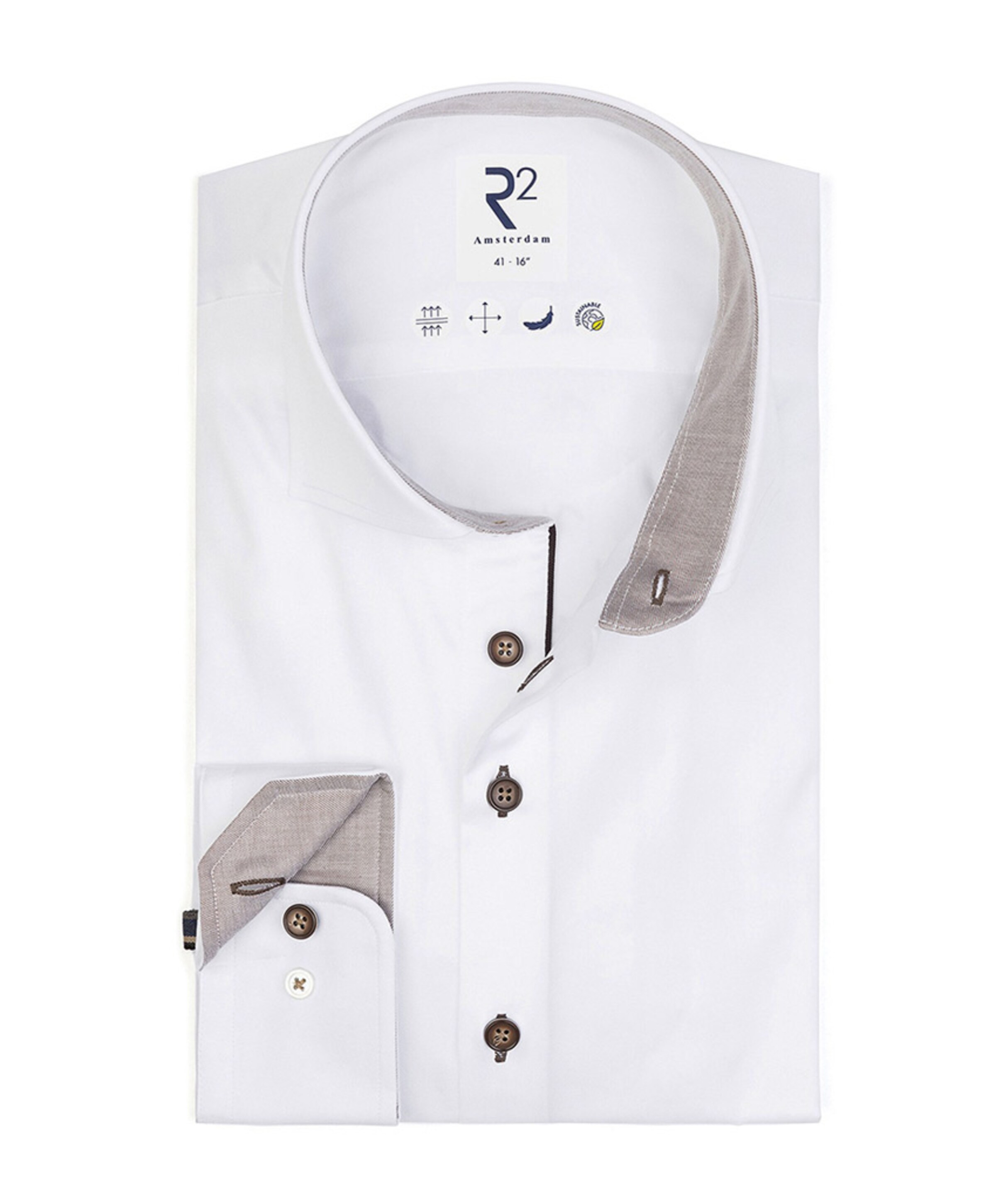 Heren overhemd lange mouw wit