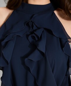 Jumpsuit mit amerikanischem Ausschn blauw