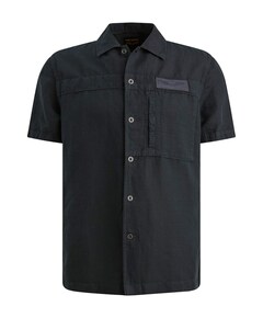 Heren overhemd korte mouw blauw