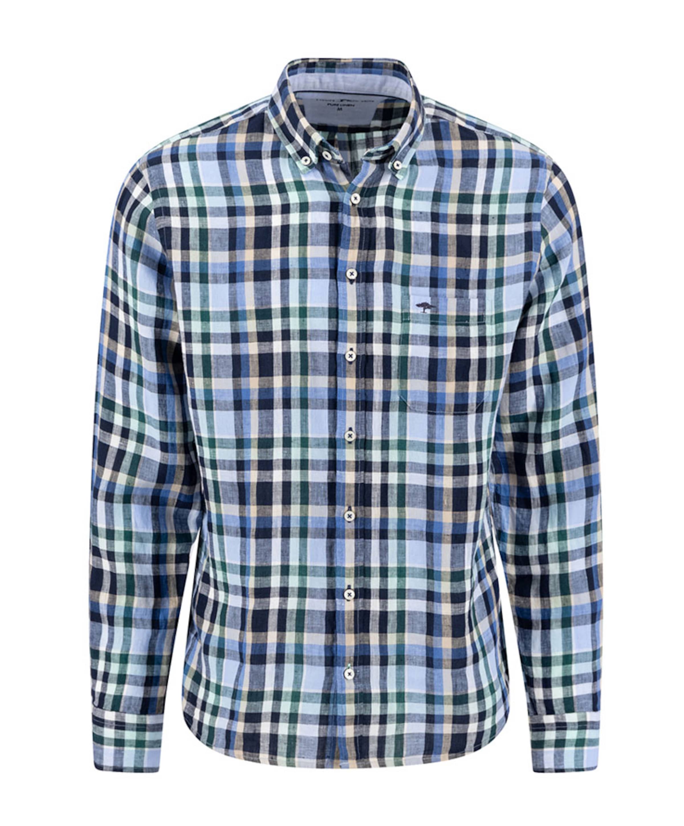 Heren overhemd lange mouw groen