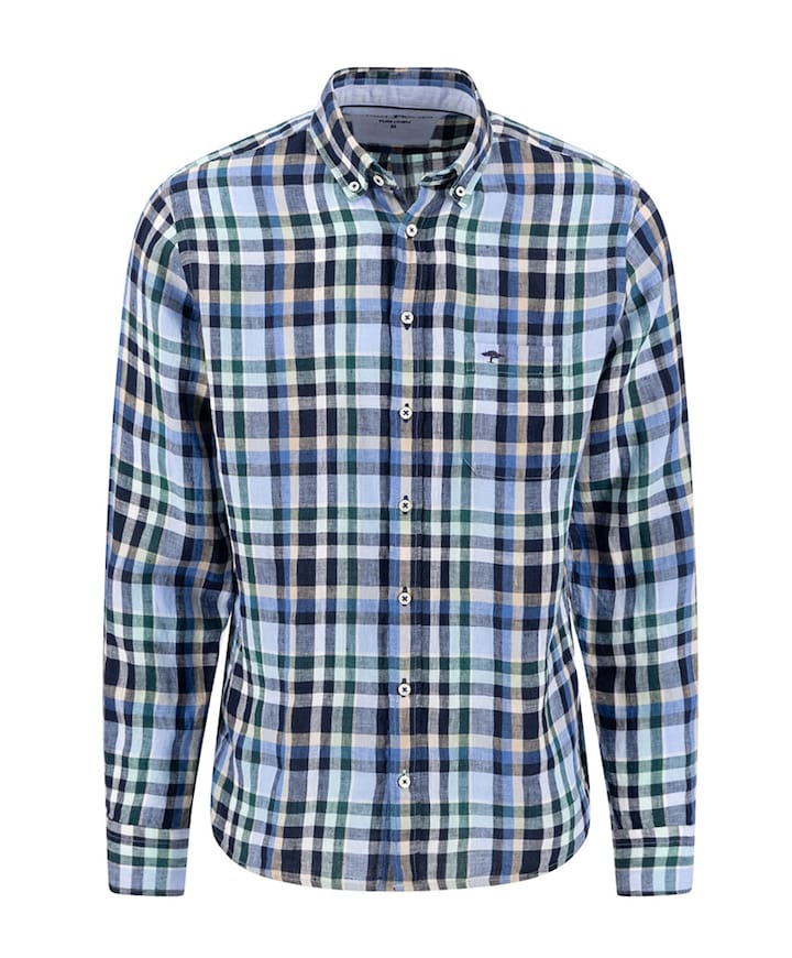 Heren overhemd lange mouw groen