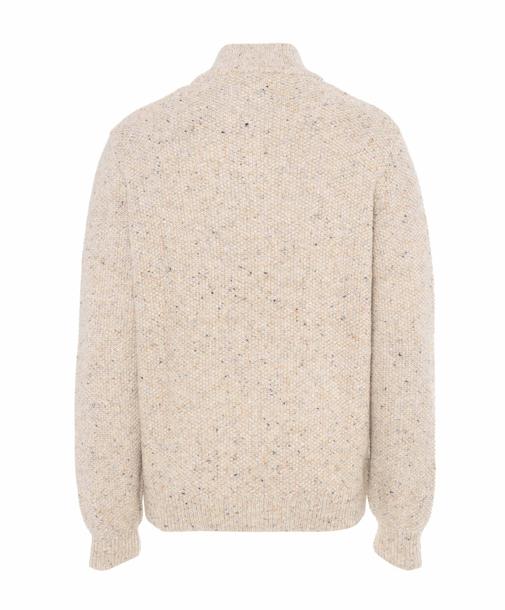 Heren trui met rits beige