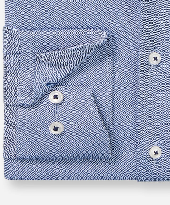 Heren overhemd lange mouw blauw