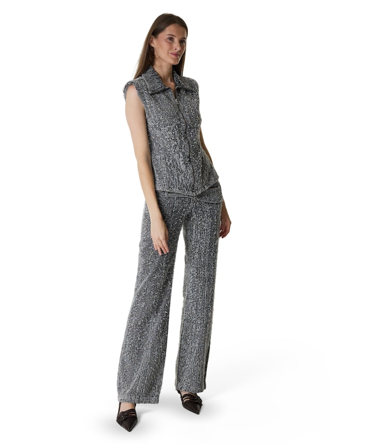 D49 Bootcut dames jeans grijs