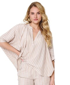 Dames shortama beige