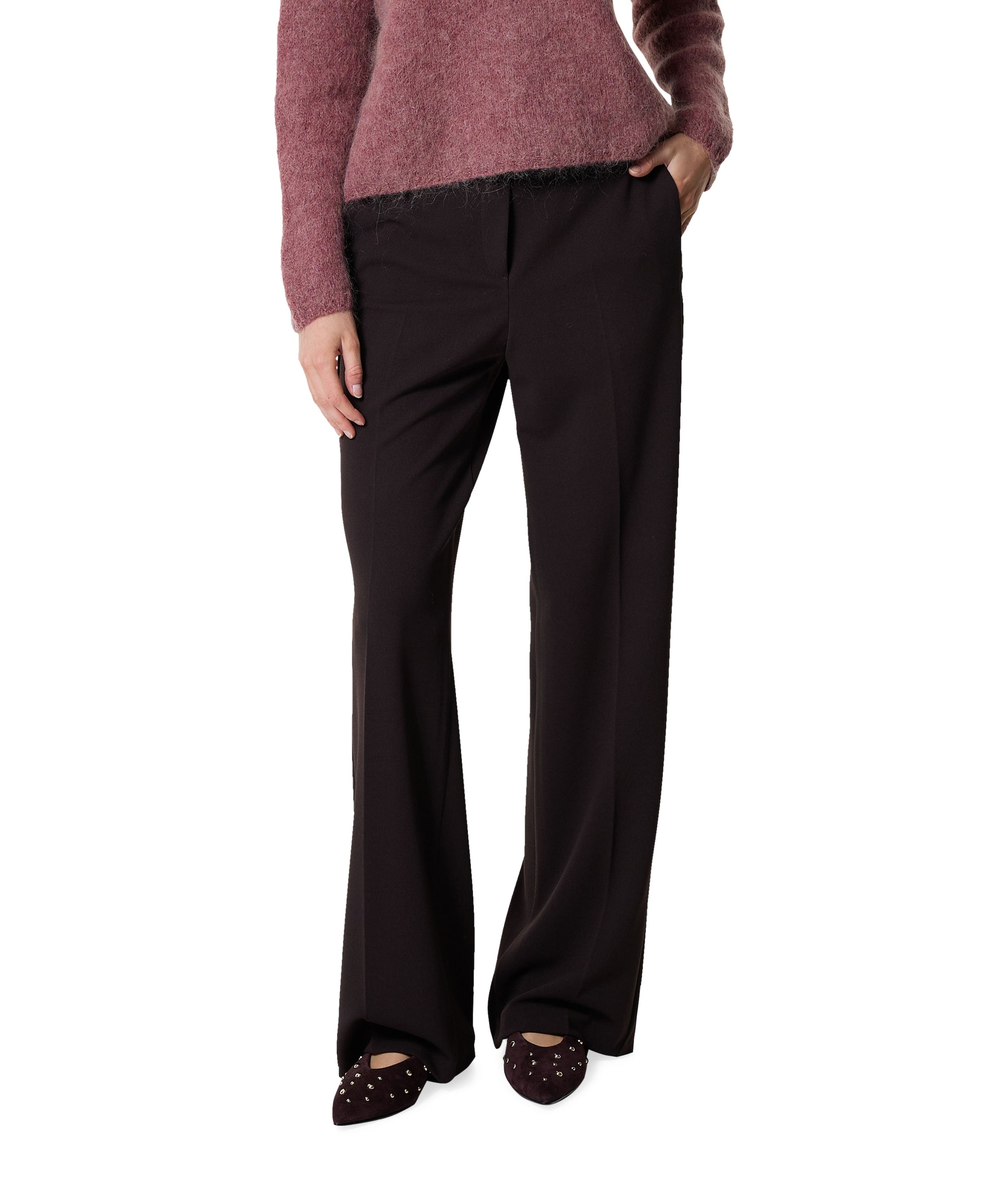 Hose Wide leg Feminine dames broek bruin