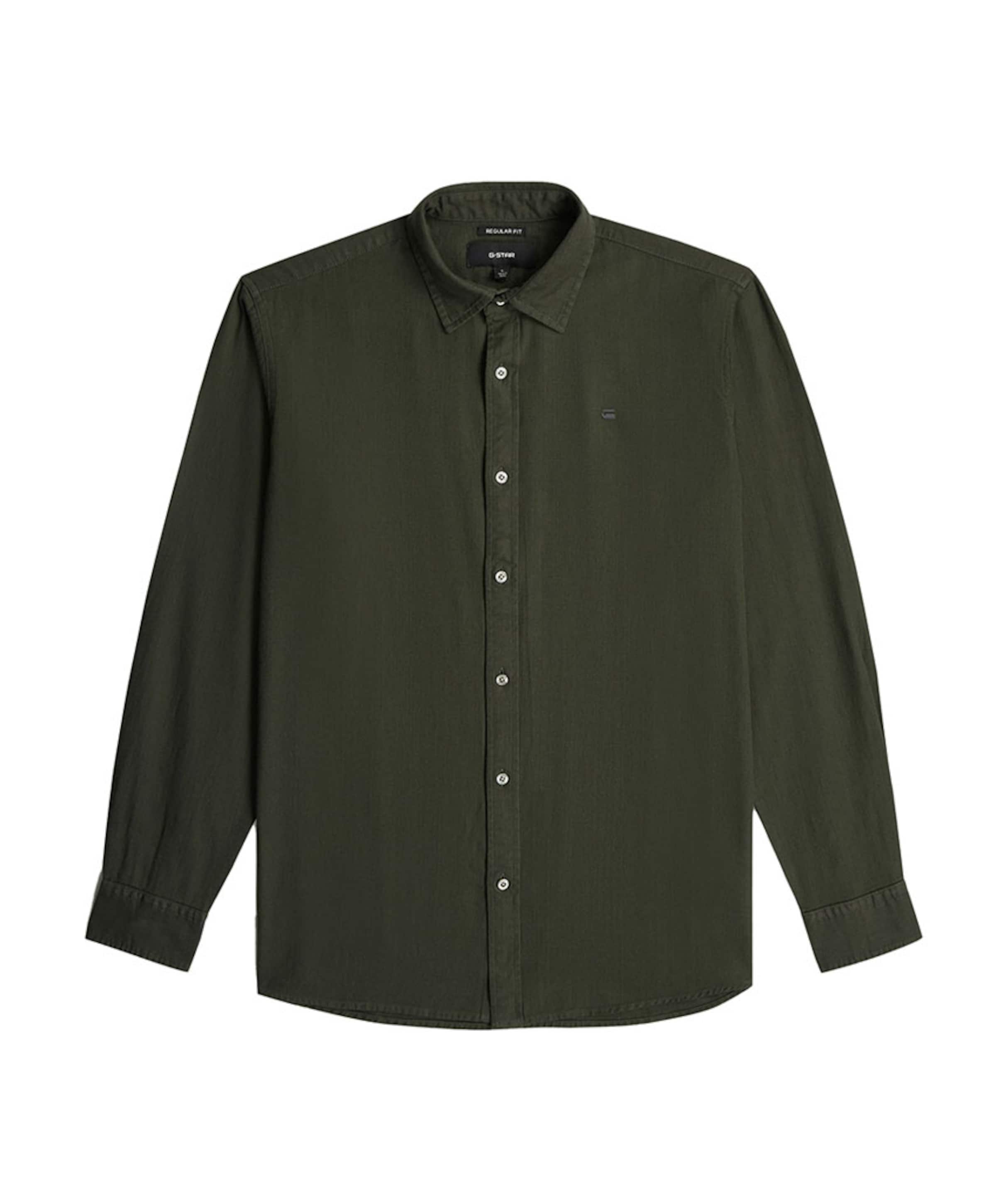 Heren overhemd lange mouw groen