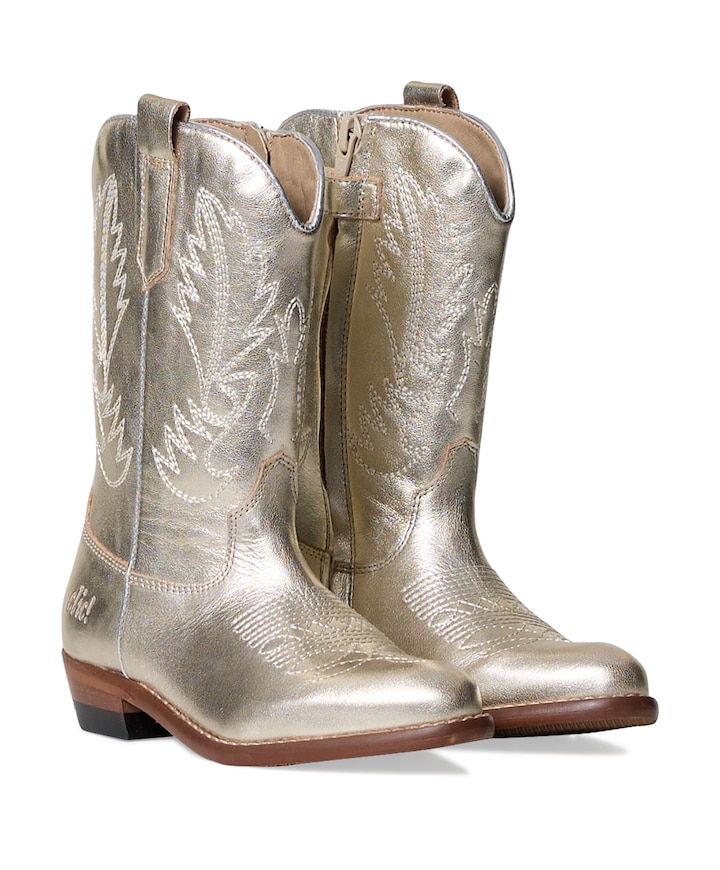 Country cuero meisjes laarzen goud