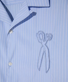 Heren overhemd korte mouw blauw